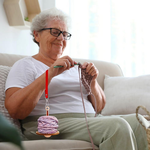 Portable Wrist Yarn Holder, Yarn Ball Holder, Yarn Minder, Yarn Storage, Wood Yarn Holder with 2 Finger Crochets, for Knitting Crocheting Presents...