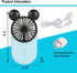 Cute Personal Mini Fan(2 PACK), Mini Handheld Fan, USB Rechargeable Portable Fan with Stylish LED Light,3 Speed Adjustable,Cute Mouse,for Kids Gir...