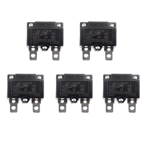 5Pcs 125/250V AC 32V DC Thermal Circuit Breaker 4amp AUTO Reset Overload Protector Switch Automatic Reset Relay Fuse 4A...