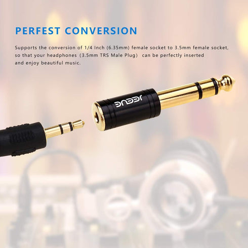 1/4" to 3.5mm Headphones Adapters, Upgrade 6.35mm(1/4") Male - 3.5mm Female Socket Stereo Pure Copper Jack Adaptor Bring You Professional Sound Bl...