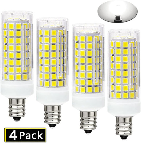 10W E12 LED Corn Light Bulb(4 Pack)E12 Dimmable 100 Watt Equivalent Bulb 1000LM 6000K Chandelier Bulbs Decorative Candle E12 Base for Home Lightin...