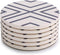 LIFVER Coasters for Drinks, Absorbent Coaster Set of 6 with Cork Base, Ceramic Drink Coasters for Cold Drinks Wine Glasses Cups Mugs, Grey-line...