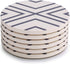 LIFVER Coasters for Drinks, Absorbent Coaster Set of 6 with Cork Base, Ceramic Drink Coasters for Cold Drinks Wine Glasses Cups Mugs, Grey-line...