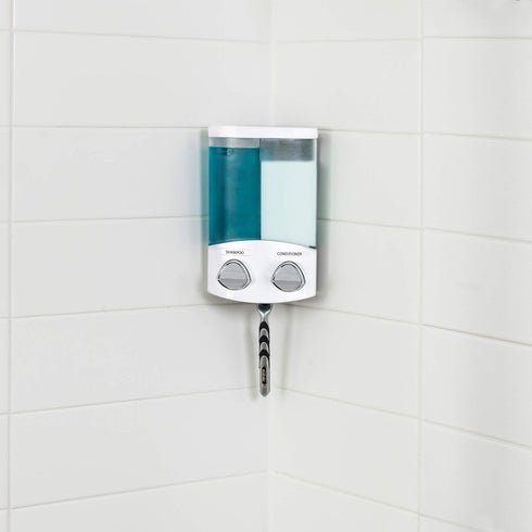 Better Living Products, White 76254-1 Euro Series 2-Chamber Soap and Shower Dispenser...