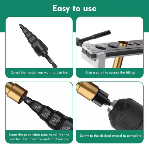 2pcs Copper Tube Expander, 5 in 1 Air Conditioner Swage Tube Expander, Swaging Drill Set, 1/4'', 3/8'', 1/2'', 5/8'', 3/4'' Copper Tubing Tool, fo...