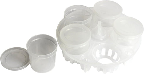 Instant Pot Yogurt Cups and Pressure Sterilization Rack, 6-Oz Dessert Cups with Lids, Bottle Sterilizer, Non-Toxic, BPA-Free Plastic, Clear...
