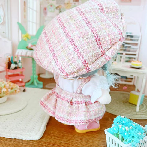 niannyyhouse Berets Suspender Skirt White Shirt Dressup 7.8in/20cm Plush Doll Clothes (Pink)...