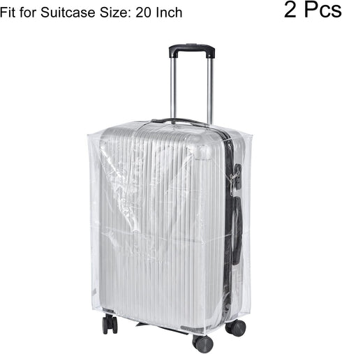 PATIKIL Universal Luggage Protector with Fastener 20 Inch, 2 Pack Portable Clear PVC Antistatic Waterproof Dust Cover for Suitcase, Transparent...