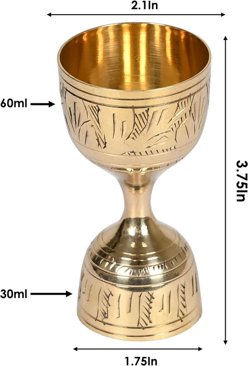 Engraved 30/60 ml Jigger Shot Glass, peg Measure - Made with Brass...