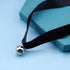 Vintage Satin Choker Necklace Silver Ball Pendant Necklace Short Velvet Necklace Punk Black Wide Leather Necklace Chain for Women and Girls (Silve...