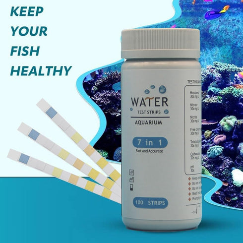 7 in 1 Aquarium Test Kit, 100 Strips Aquarium Water Test Kit, Test Strips for Freshwater/Saltwater Aquarium, Fast & Accurate Water Testing Strips ...