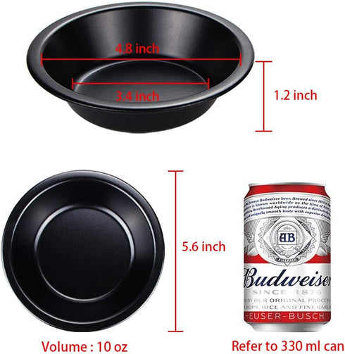 Webake Mini Pie Pans 5 Inch Pie Tins, 4 Pack Nonstick Round Bread and Meat Bakeware for Oven and Instant Pot Baking - Black...