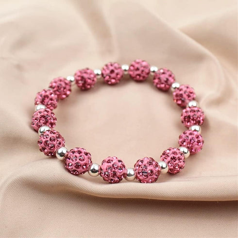 PandaHall 100pcs Pink Rhinestone Beads - 10mm Pink Clay Polymer Crystal Disco Ball Round Diamond Clay Beads for Necklace & Bracelet DIY Crafts...