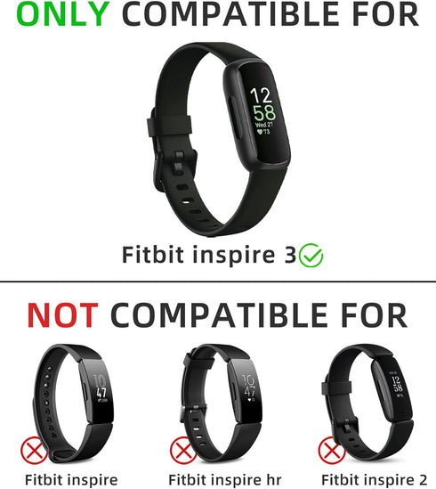 Compatible with Fitbit Inspire 3 Bands for Women Men, Sport Wristband Replacement Soft Silicone Straps for Fitbit Inspire 3 Fitness Tracker Women ...