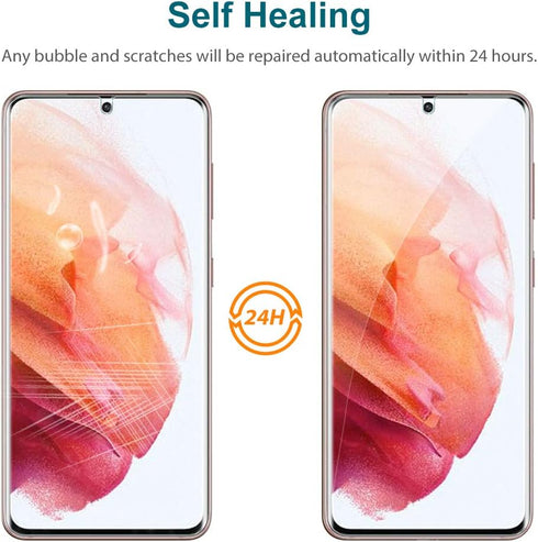 MP-MALL 4 Pack 2 Pack Flexible TPU Screen Protector + 2 Pack Camera Lens Protector Designed for Samsung Galaxy S21 5G 6.2-inch (Not for S21 Plus 5...