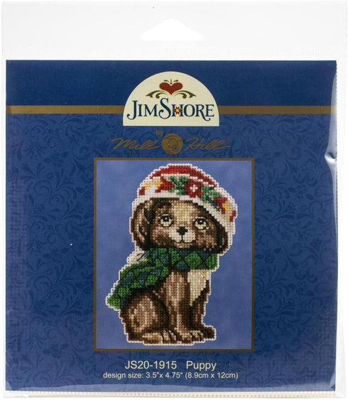 Puppy Counted Cross Stitch Ornament Kit Mill Hill 2019 Jim Shore JS201915...