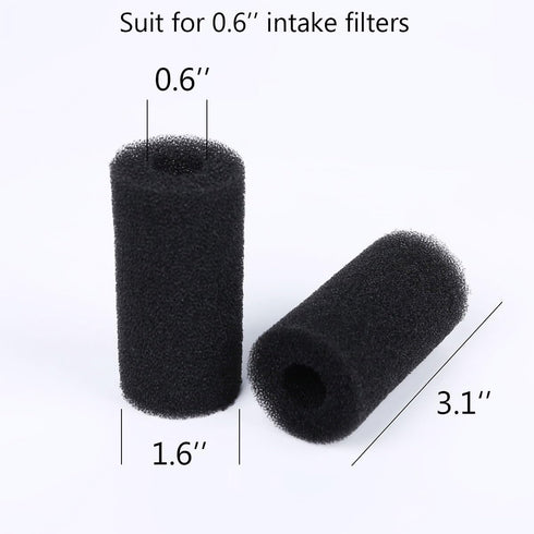 8 Pack Pre-Filter Sponge Aquarium Pre Filter Foam Rolls 0.6” Intake Replacement Sponges for Fish Tank Filter Accessories...