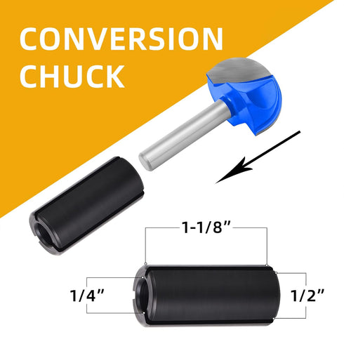 8Pcs Cove Box Cemented Carbide Router Bit for Woodworking, MDF and Plywood, 1/4" Shank Round Nose, 1/4" 5/16" 3/8" 1/2" 5/8" 3/4" 7/8" 1" Cutting ...