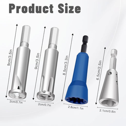 4 Pcs Wire Twister Tool for Drill, Wire Nut Twister Wire Stripper Tool Connector Driver with 1/4" Chuck Cable Quick Stripping Electricians Tools...