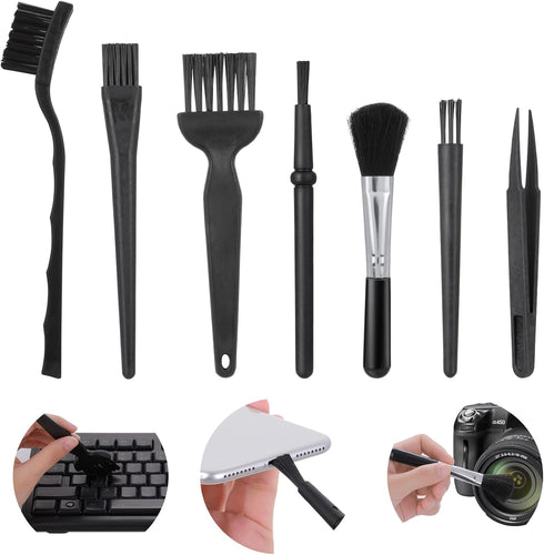 Set of 7 Keyboard Anti Static Brushes, Plastic Handle Portable Cleaning Brushes Computer Keyboard Cleaning Brush Kit for Cleaning Computer Keyboar...