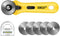 SOMOLUX 45mm Rotary Cutter with 45mm 5 Pcs Replace Blades for Quilting Scrapbooking Sewing Arts Crafts, Sharp and Durable...