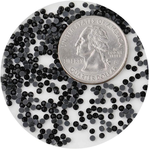beadsland Crystal Hotfix Rhinestone,Machine Cut Stone 1440pcs/pkg (Black,SS10/3mm)...