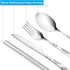 20PCS Premium Travel Utensils With Case, Stainless Steel Reusable Portable Utensils Set With Case, Lengnoyp Travel Silverware Set With Case for Lu...