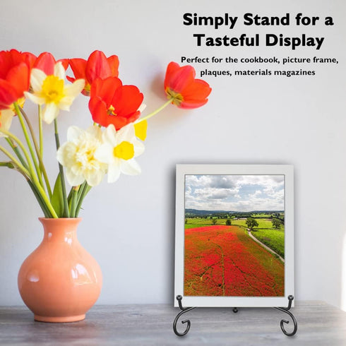 6 Pack 3 Sizes Iron Display Stand, Black Wire Iron Easel Plate Holder Dish Stand for Displaying Pictures, Decoration Plates, Books Dishes and Arts...