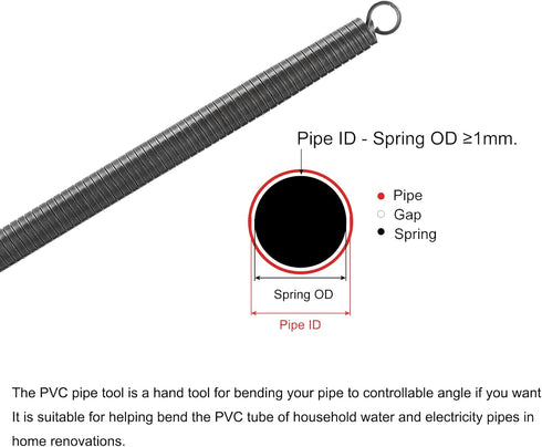 MECCANIXITY Spring Tube Bender OD 12 mm/0.5" Steel Spring Pipe Bending Tubes 520 mm/20.5" Long for 3/8" PVC Pipe(ID 13 mm) Home Renovations, Elect...