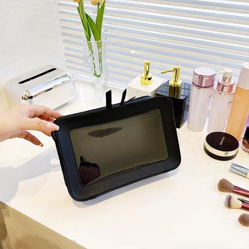 Clear Makeup Bag, TSA Approved Toiletry Bag Travel Makeup Bag Clear Cosmetic Travel Bag Small Makeup Bag Organizer Waterproof Portable Car Essenti...