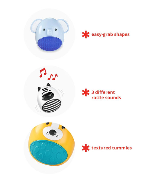 Skip Hop Baby Toy Maracas Jungle Beats Egg Shaker Musical Toy 3-Piece Set...