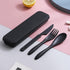 Reusable Travel Utensils Set with Case, 2 Sets Wheat Straw Portable Plastic Fork Spoons Knife Cutlery, Camping Eco-Friendly BPA Free Tableware for...