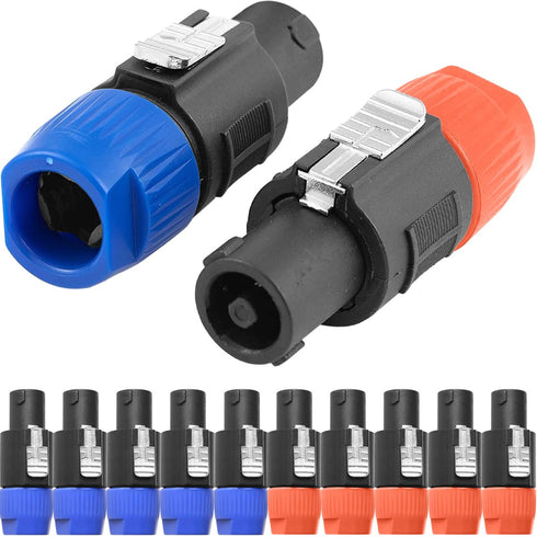 for Speakon Connector NL4FC Speaker Audio Cable Adapter, 4 Pole Male Plug DIY Wire Screw Twist Lock Head for Neutrik for Speakon NL4FC NL4FX NLT4X...