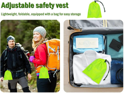 4PCS Adjustable Reflective Safety Harness+4PCS Elastic Reflective Wristbands+4PCS Reflective Slap Arm-Bands and a Mesh Bag,Running Reflective Vest...
