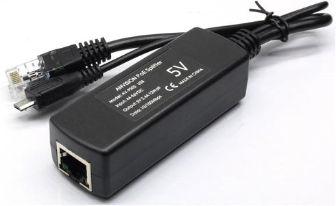 ANVISION Active 48V to 5V 2.4A PoE Splitter Adapter with Micro USB Plug, IEEE 802.3af Compliant, for Tablets, Dropcam or Raspberry Pi, IPC, IP Cam...