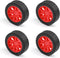 MroMax 30mm Rubber RC Car Wheel Tires DIY Model Robots 4pcs Red and Black...