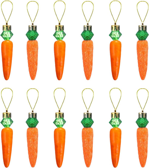 12 Pcs DIY Carrots Craft Ornament Hanging Pendant Decorations - Easter Gift for Decoration & Party Supplies...