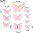 20PCS Gold Pink Purple Butterfly Cupcake Toppers - Handmade Cake Decorations for Girls Baby Shower Wedding Birthday Party Decor - Mixed Size...