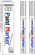 Silver Paint Pens Paint Markers Permanent Markers Oil Based for Metal Wood, Paint Pens for Metal, Car Tyre,Wood, Plastic, Rock Painting, Glass, Cr...