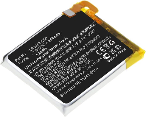 260mAh LSS352325P Battery Replacement Compatible with Fitbit Versa 3 Fitness Smartwatch FB511...