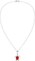 AeraVida Trendy Casual Sea Turtle Reconstructed Red Coral Unisex .925 Sterling Silver Pendant Necklace...