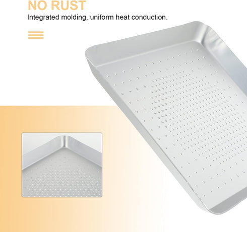 YARDWE Pizza Baking Tray Pizza Bakeware, perforated Aluminum Sheet Pan 9 Inch Pizza Tray Pizza Pan with Holes Square Nonstick Bakeware for Oven Ba...
