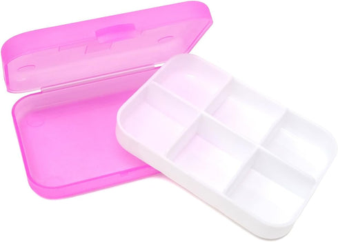 Honbay 4PCS 6 Compartments Waterproof Plastic Pill Organizer Box Case for Daily or Travel Use...