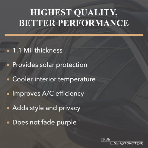TRUE LINE Automotive Car Window Tint Film Roll 99% UV Rejection, 5% Window Tint Film for Cars, Heat Shield Automotive Car Window Film, Car Window ...