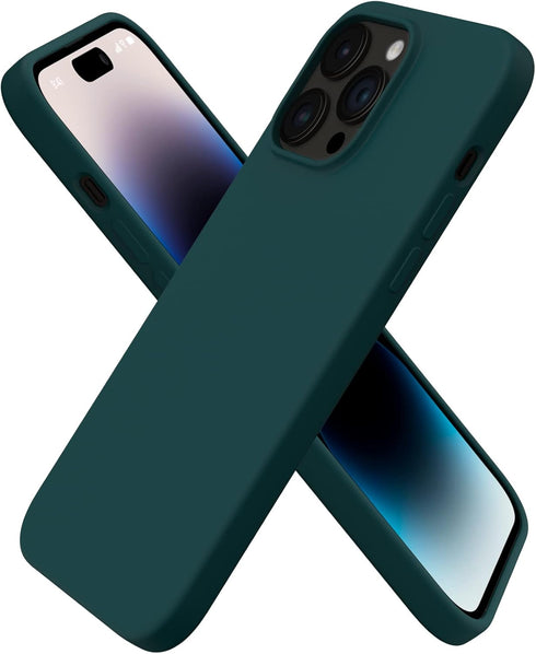 ORNARTO Compatible with iPhone 14 Pro Max Case 6.7, Slim Liquid Silicone 3 Layers Full Covered Soft Gel Rubber Phone Case Protective Cover with Mi...
