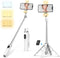 AMIR 40” Selfie Stick Quadrapod, Extendable Selfie Stick with Wireless Bluetooth Remote & Fill Light, 3 Light Modes, 9 Brightness Levels, Compatib...