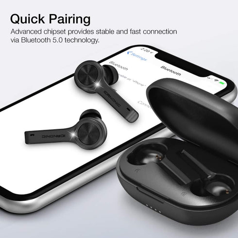 iCanonic Wireless Earbuds with Bluetooth 5.0 in-Ear Headphones and Charging Case, HD Sound/Quick-Pairing Stereo Calls/Built-in Microphones/IPX5 Sw...