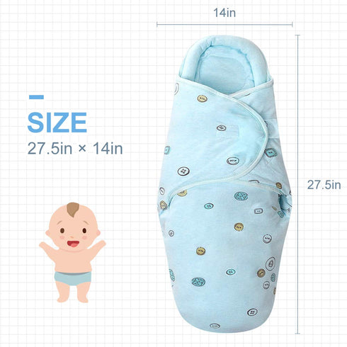 Baby Swaddle Blankets, Unisex Baby Blanket Wrap for Newborn Baby Boys Girls, Skin Friendly Wearable Swaddle Sleep Sack Made of Combed Cotton (Butt...