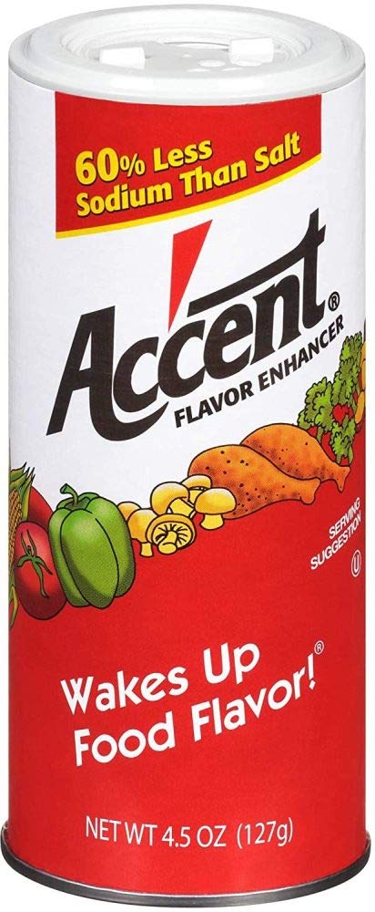 Ac'cent Flavor Enhancer 00054 All Natural 4.5 Oz. Wakes Up Food Flavor Canister (Pack of 2); Ideal for Meats, Poultry, Vegetables, Soups and Salad...