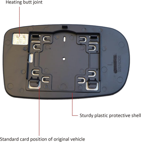 Renesemee Driver Left Side Heated Mirror Glass Compatible with Dodge Charger Challenger Chrysler 200 300 2011-2021 Replace 68101147AA...